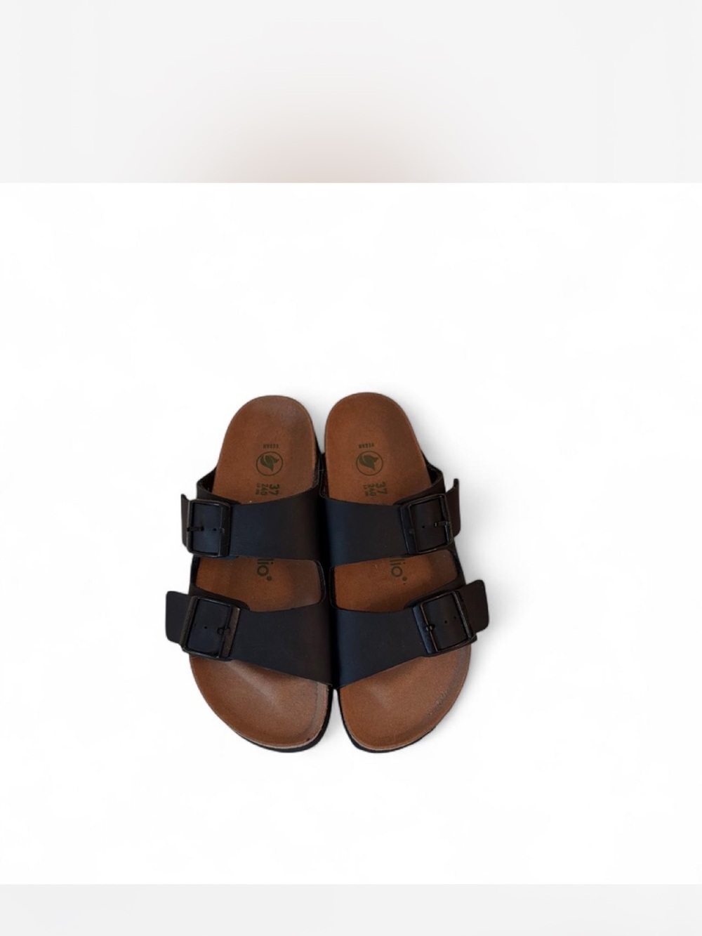Papillio Black Strappy Vegan Slide Sandals